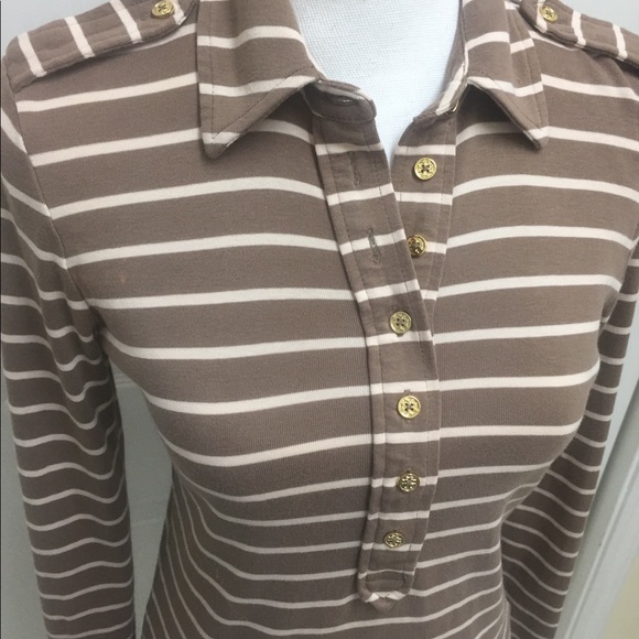 Tory Burch | Armel Polo Shirt - Brown | Size S - Picture 5 of 8